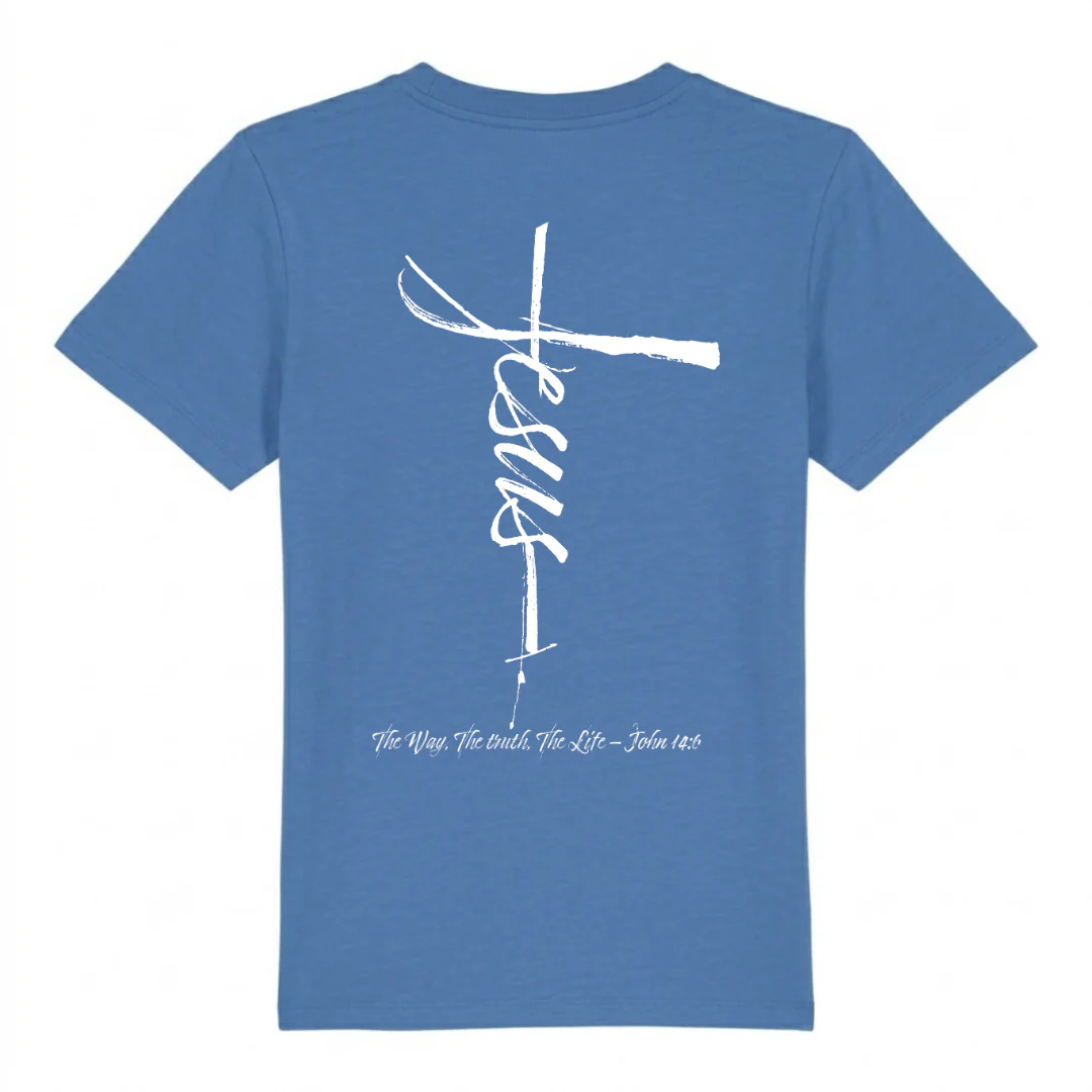 Jesus Cross Kinder T-Shirt Backprint - Image 6