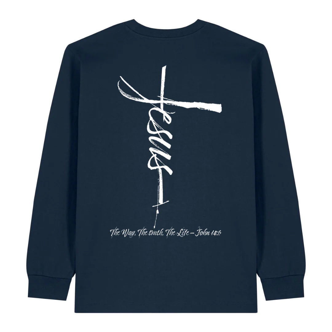 jesus cross Longsleeve BackPrint - Image 3