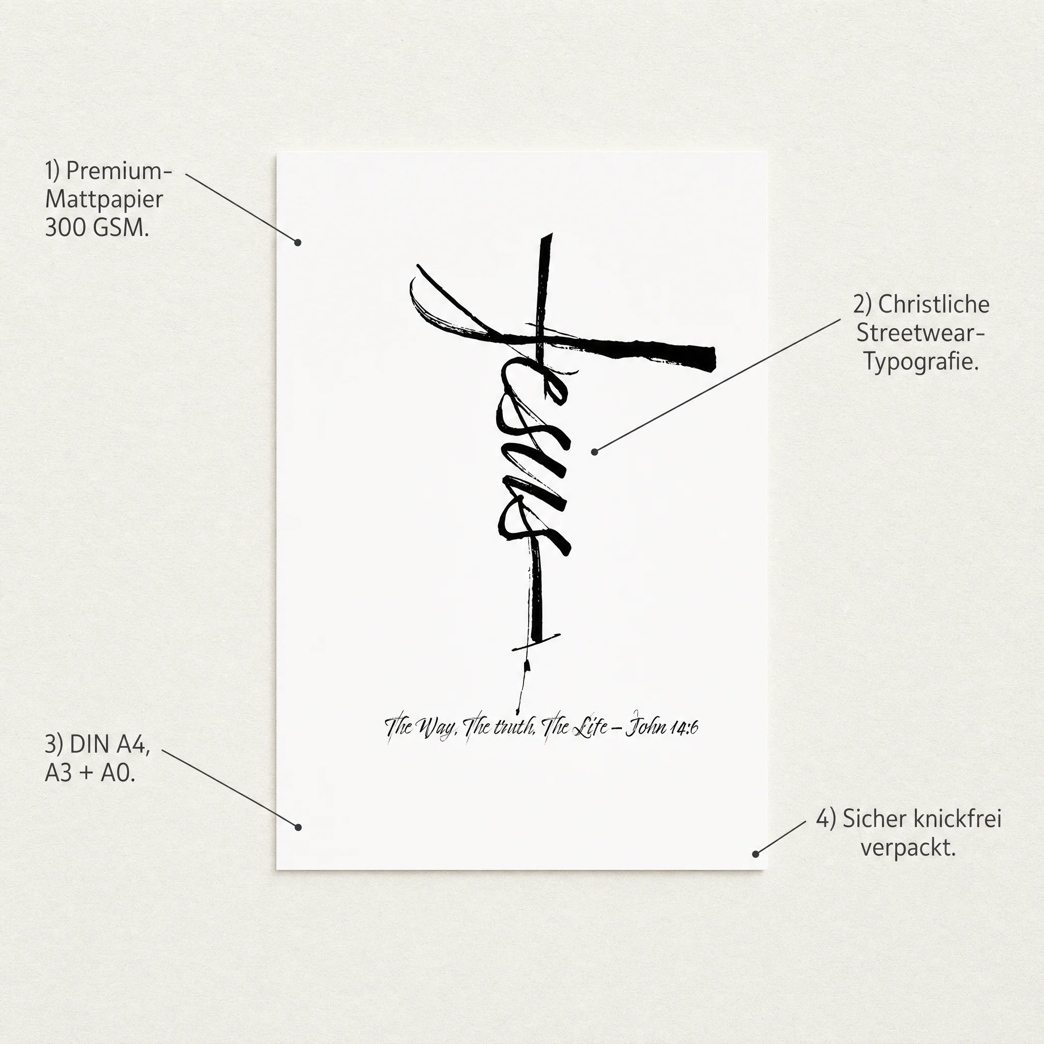 Jesus Cross Poster A4 + A3 + A0 - Image 3