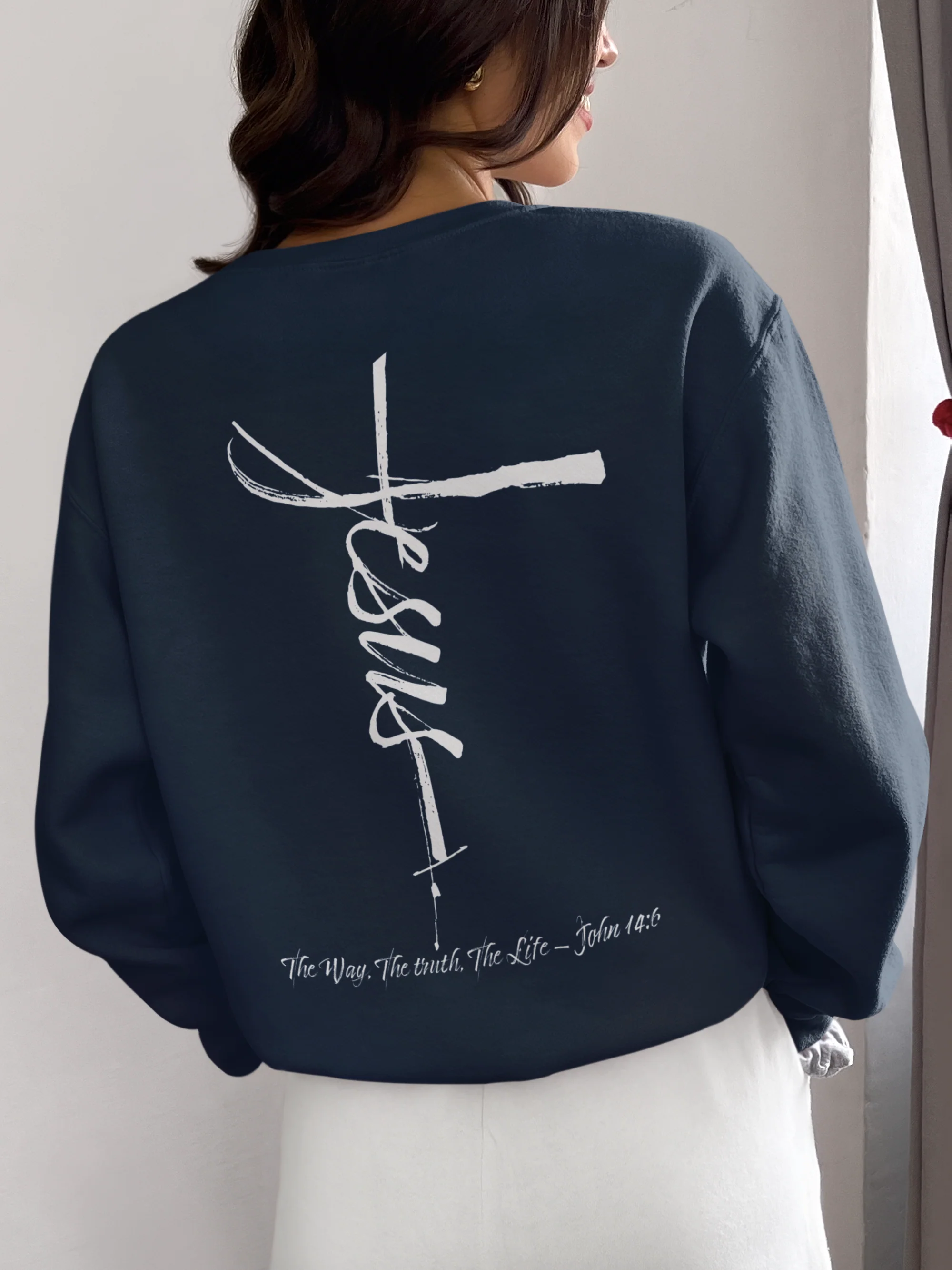 Jesus Cross Sweatshirt BackPrint