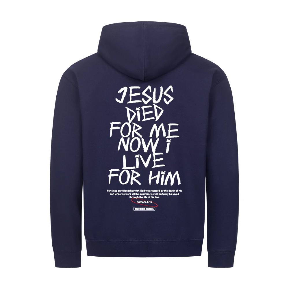 Jesus died for me Zipper Hoodie Backprint - Image 7