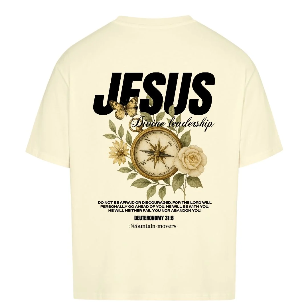 Jesus Divine Leadership Oversized Shirt BackPrint - Image 2