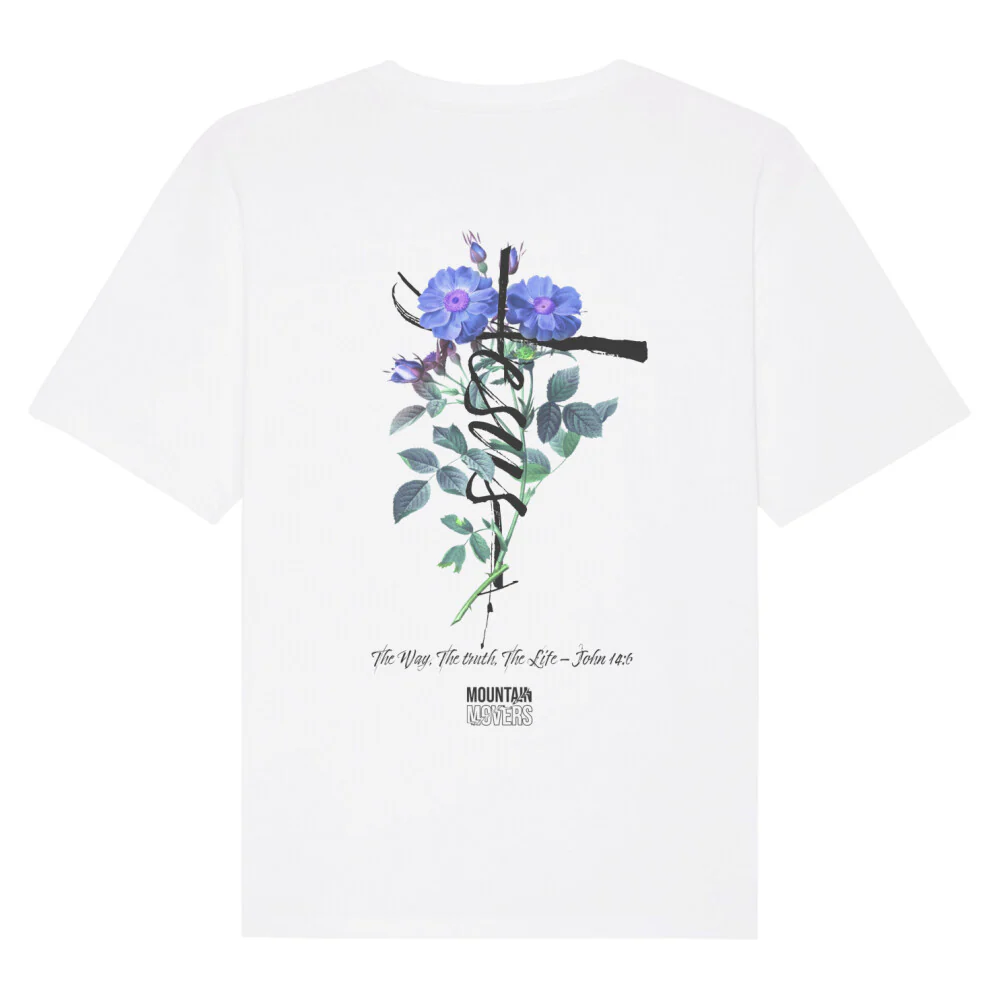 Jesus Cross Flower Oversized Shirt BackPrint - Image 4