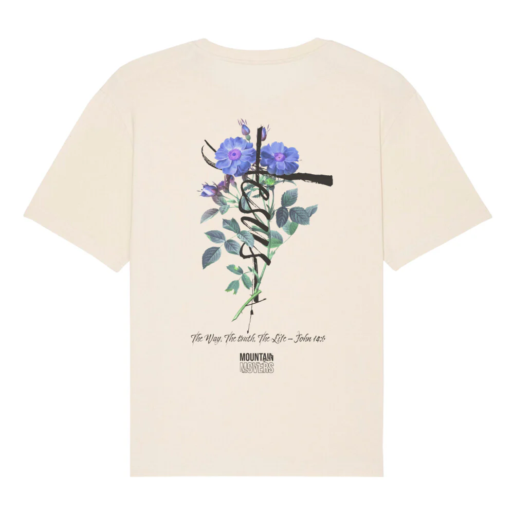 Jesus Cross Flower Oversized Shirt BackPrint - Image 6