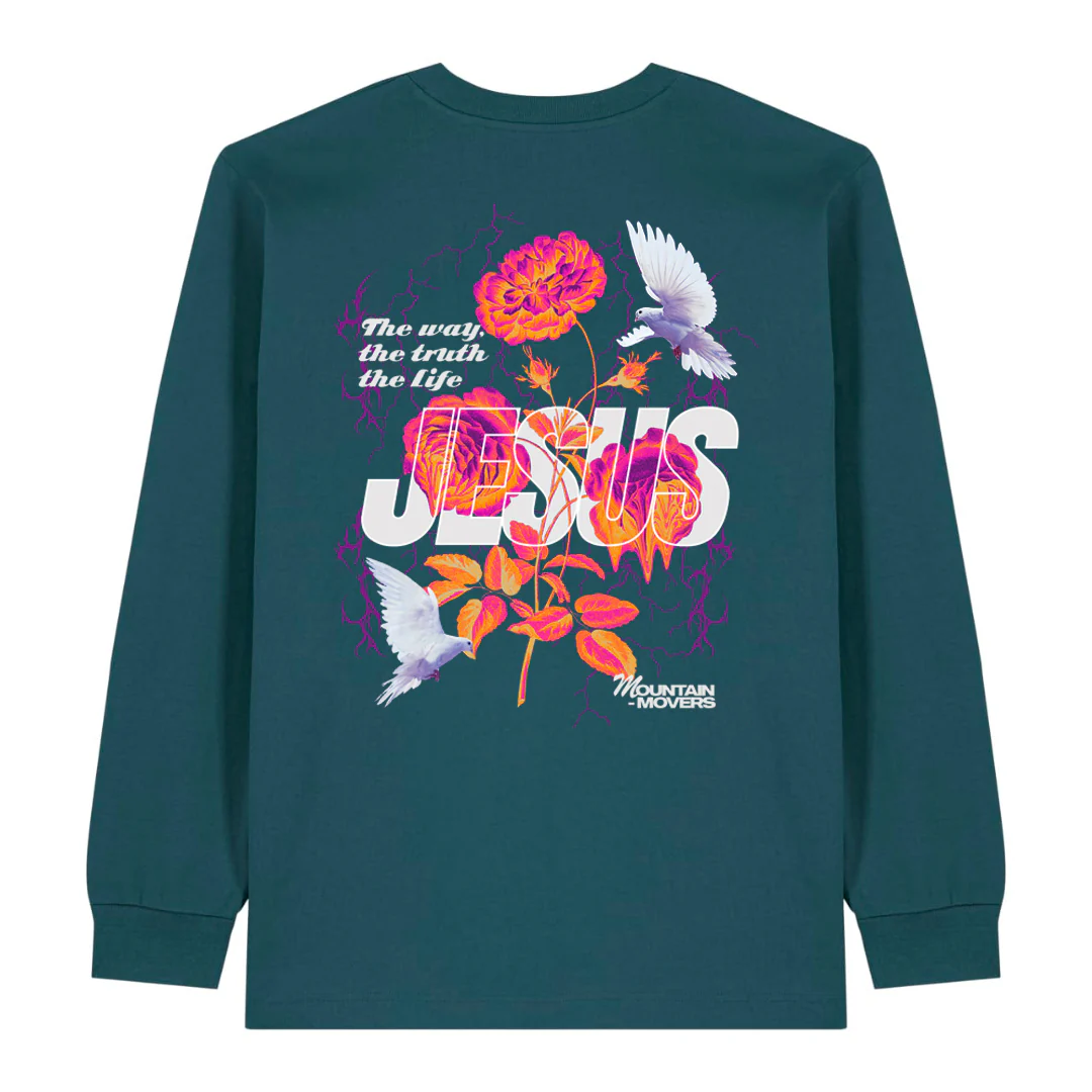 Jesus Flower Longsleeve BackPrint - Image 4