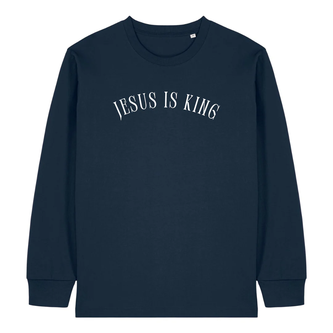 Jesus is King curved Longsleeve - Image 3
