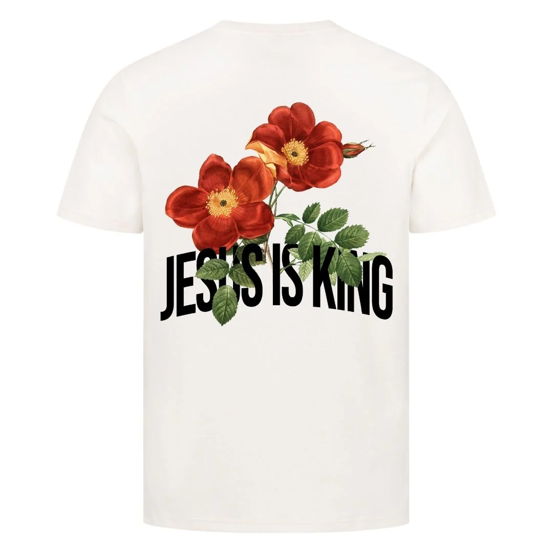 Jesus is King Flower Shirt Backprint - Image 7