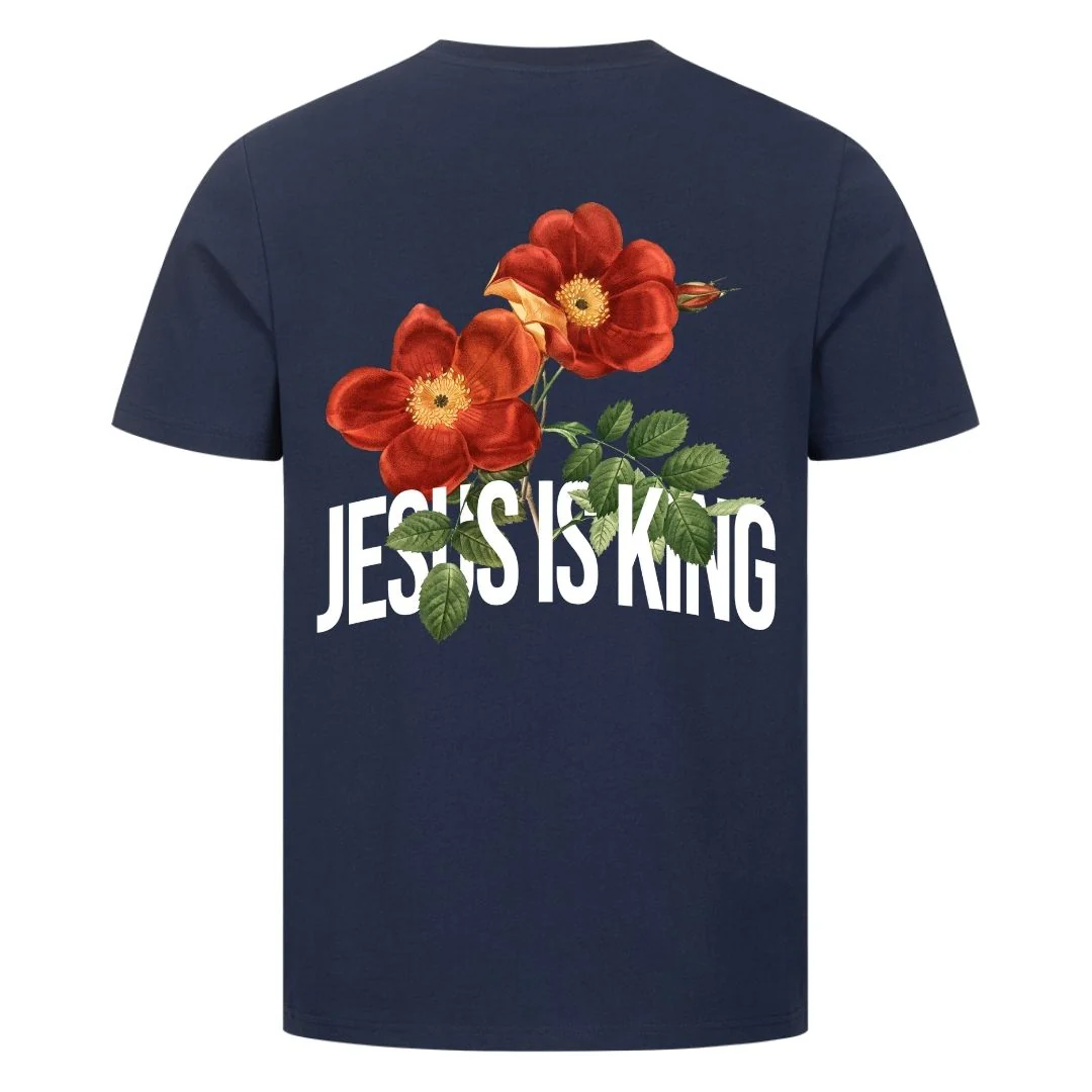 Jesus is King Flower Shirt Backprint - Image 8