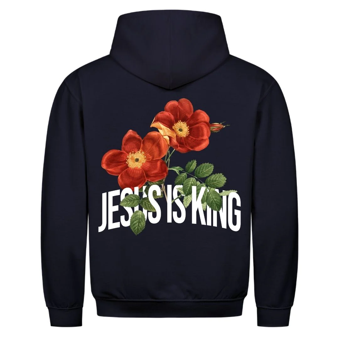 Jesus is King Flower Hoodie Backprint - Image 6