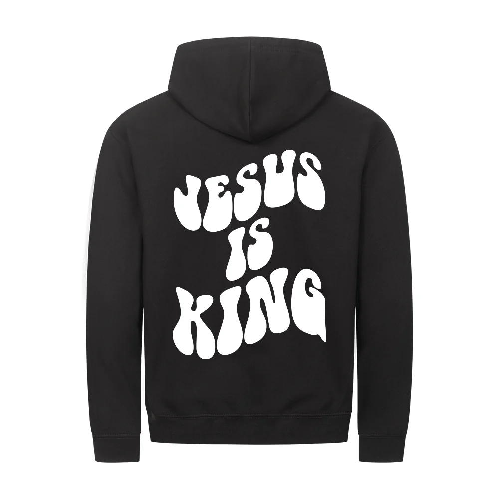 Jesus is king Schrift Zipper Hoodie Backprint