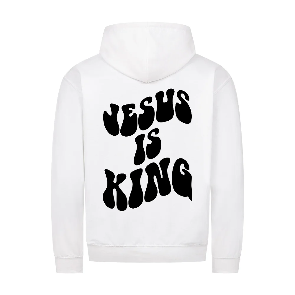 Jesus is king Schrift Zipper Hoodie Backprint - Image 3