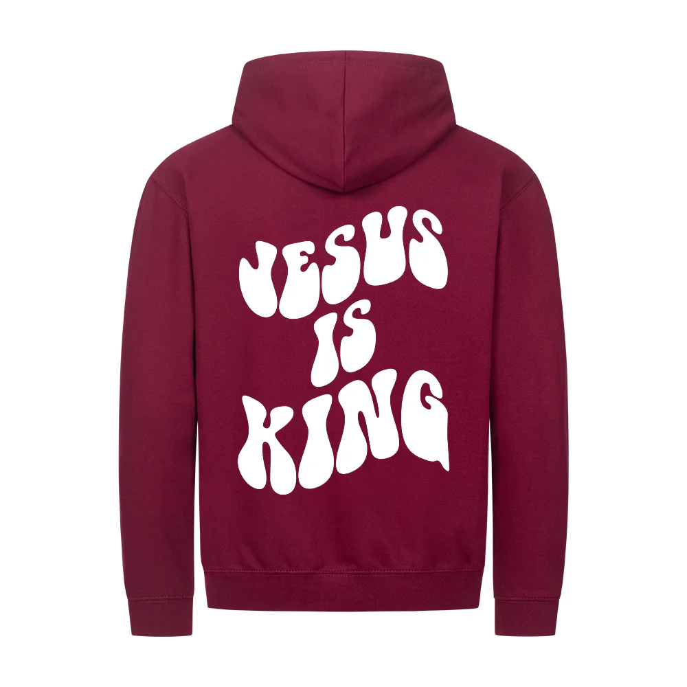 Jesus is king Schrift Zipper Hoodie Backprint - Image 5
