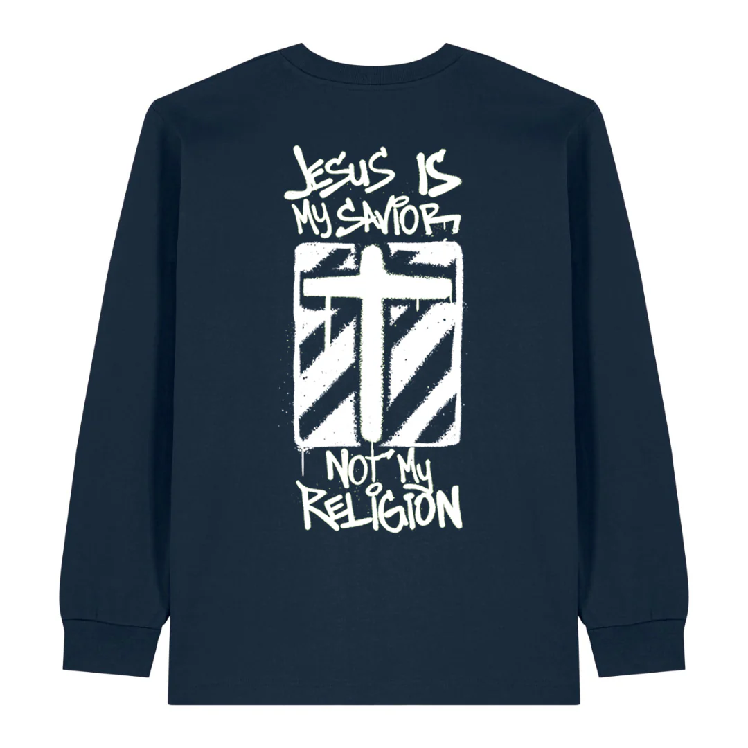 jesus is my savior Longsleeve BackPrint - Image 3