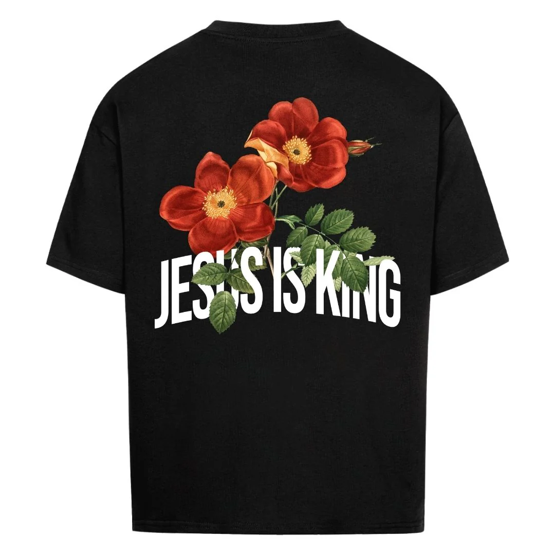 Jesus is King Flower Oversized Shirt BackPrint - Image 2
