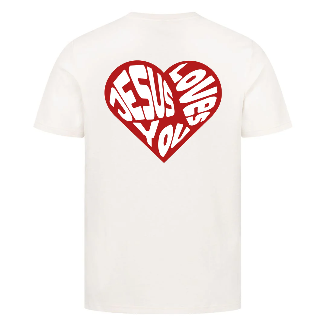 Jesus loves you Heart Shirt Backprint - Image 6