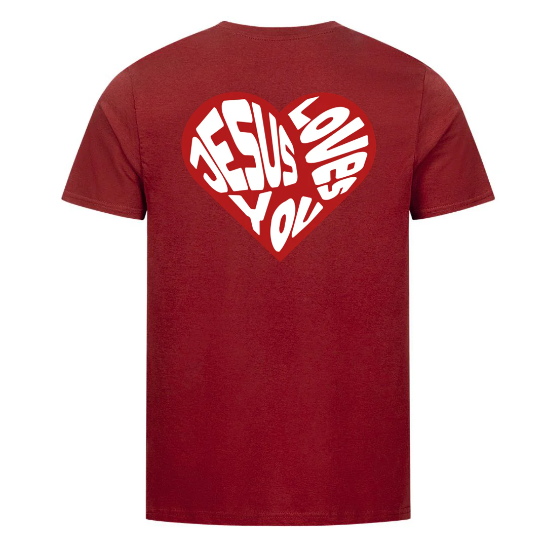 Jesus loves you Heart Shirt Backprint - Image 7