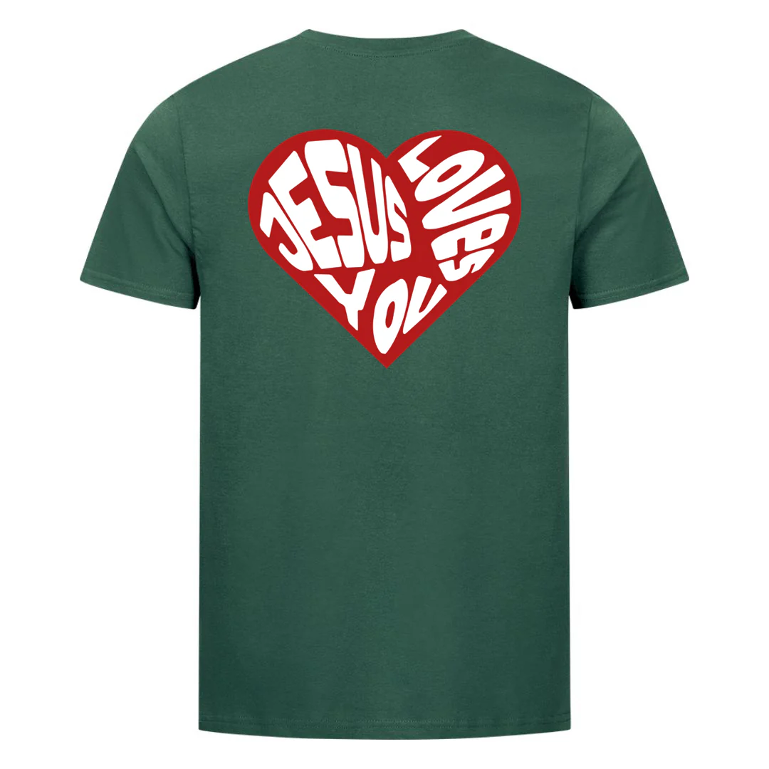 Jesus loves you Heart Shirt Backprint - Image 8