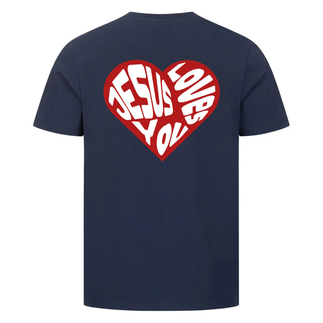 Jesus loves you Heart Shirt Backprint - Image 9