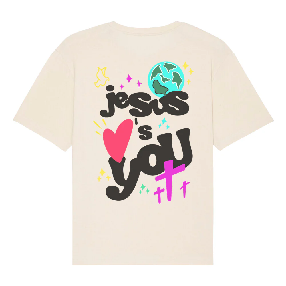 Jesus loves you Oversized Shirt BackPrint - Image 4