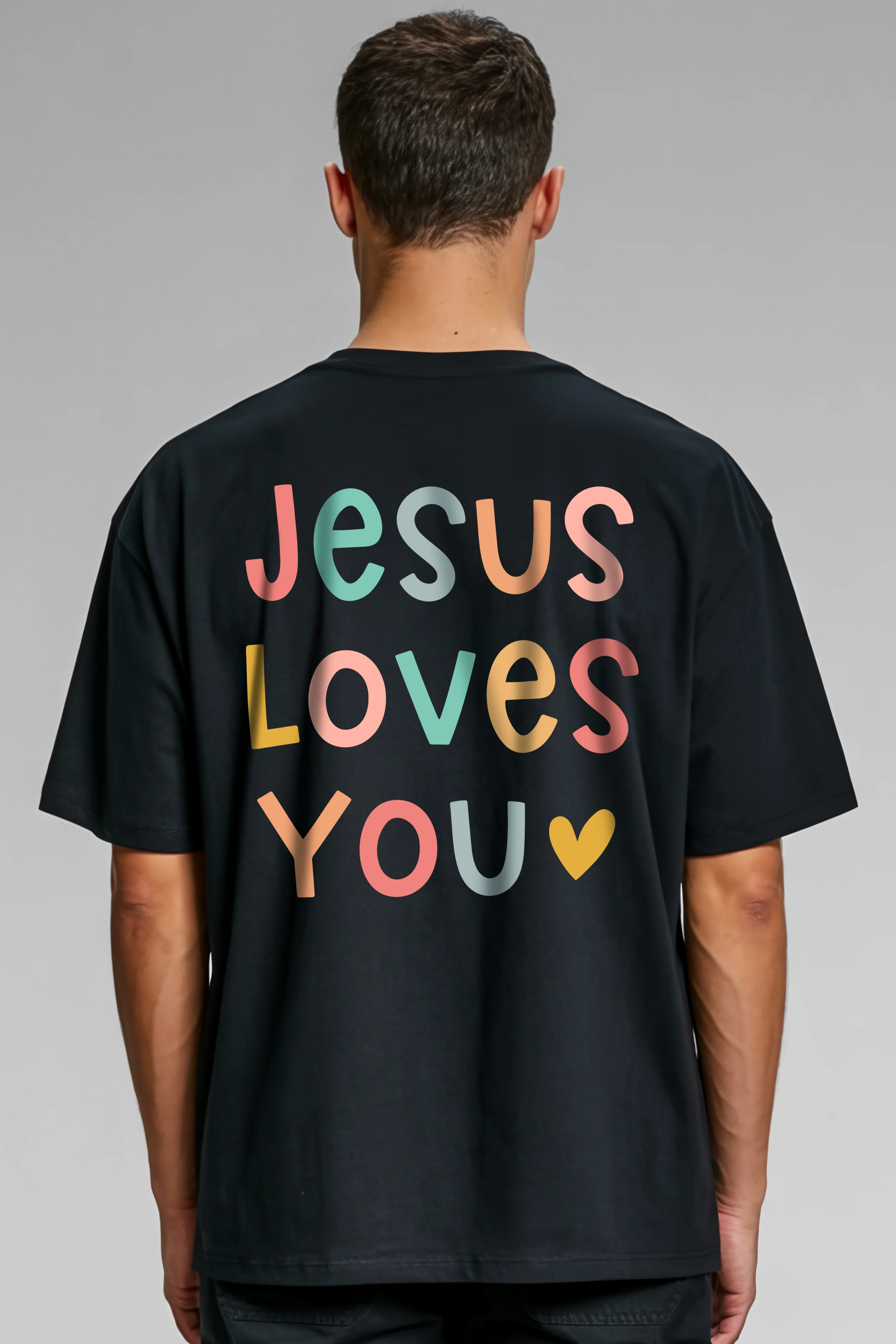Jesus loves you pastell Oversized Shirt BackPrint