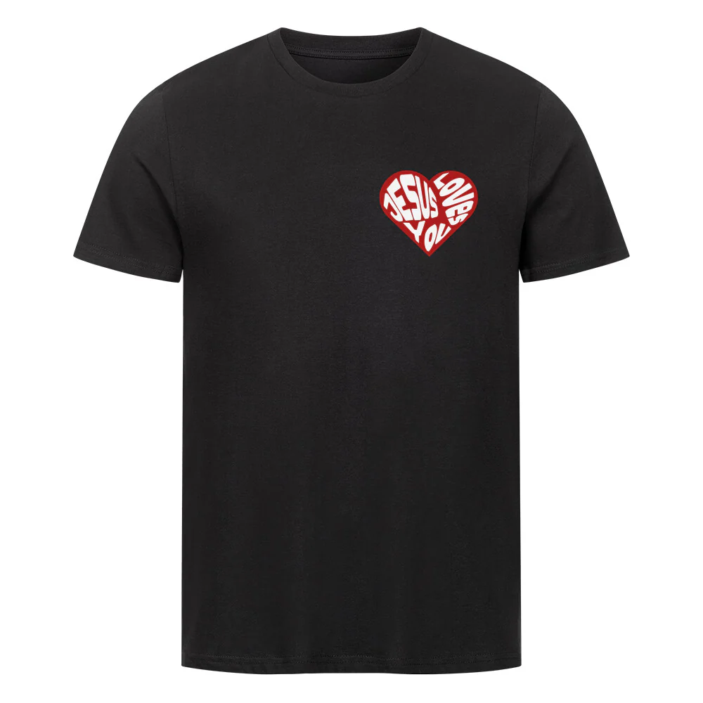Jesus loves you red heart Shirt - Image 2