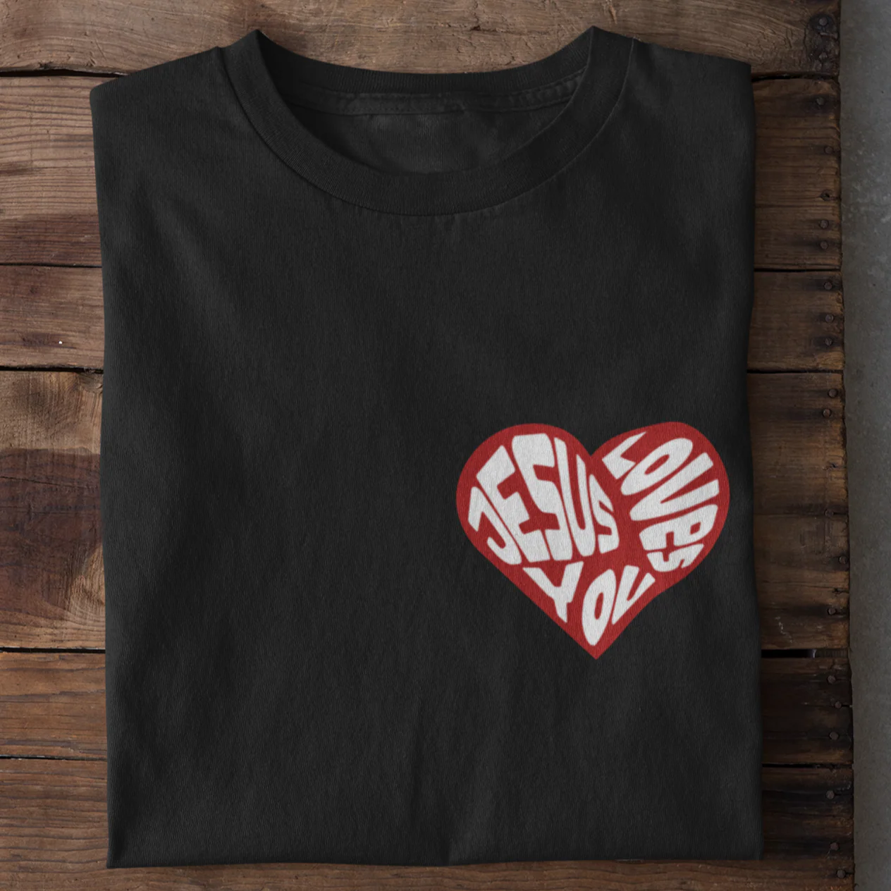 Jesus loves you red heart Shirt - Image 3