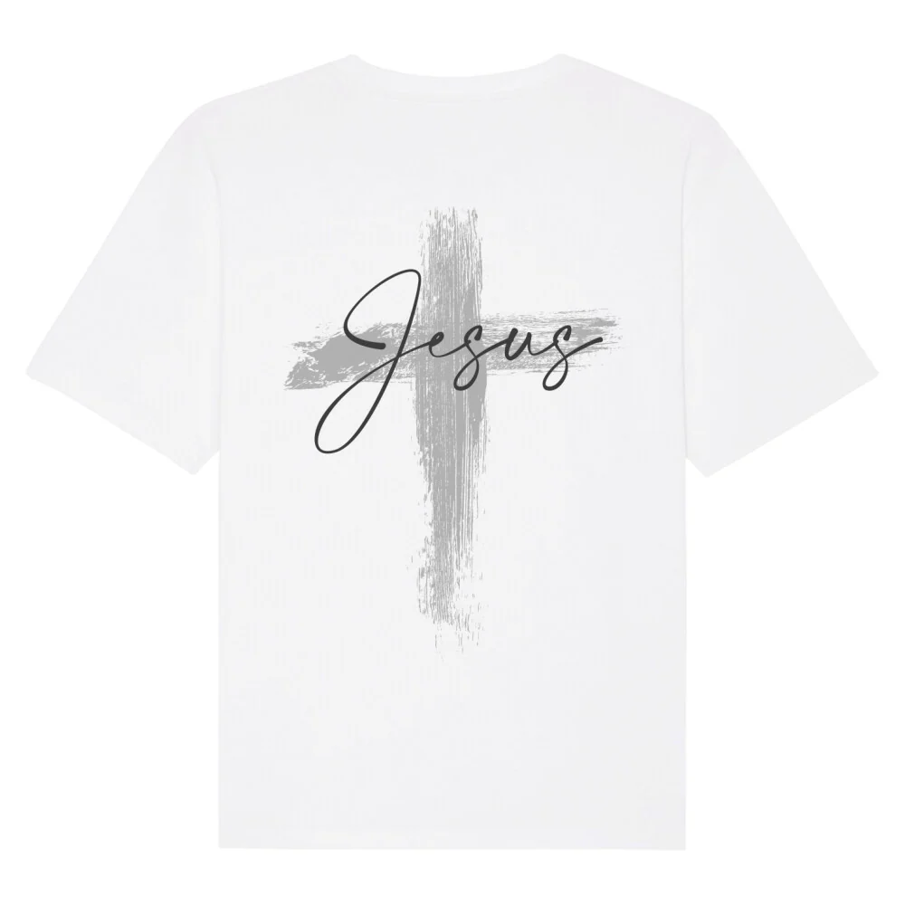 Jesus painted Cross Oversized Shirt BackPrint - Image 4