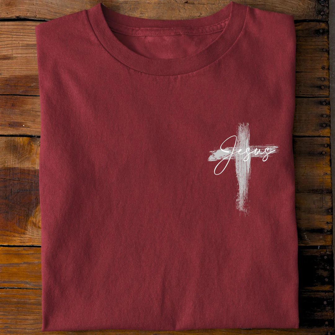 Jesus painted Cross Shirt - Image 6