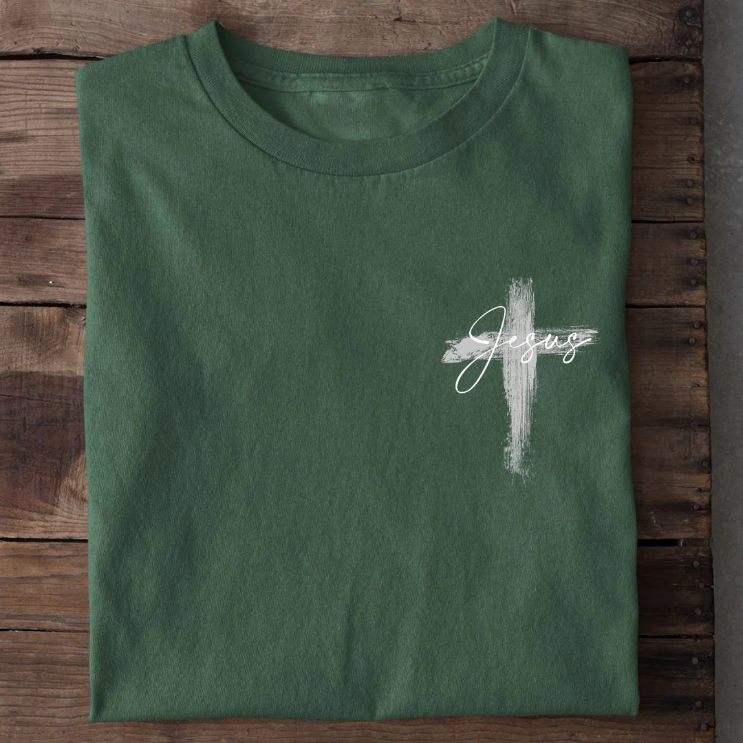 Jesus painted Cross Shirt - Image 7