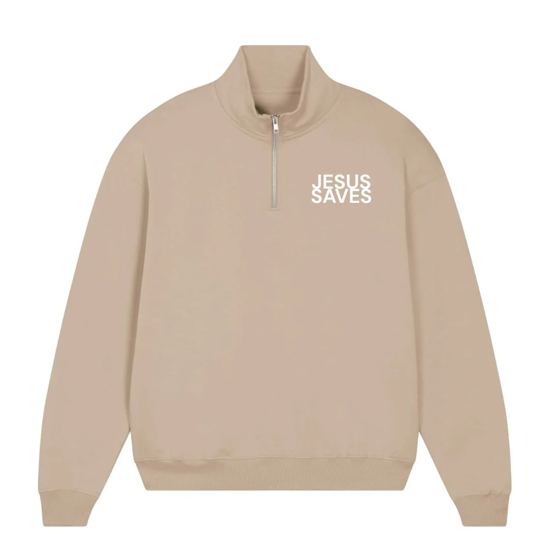 Jesus Saves Half Zip Sweater - Image 3