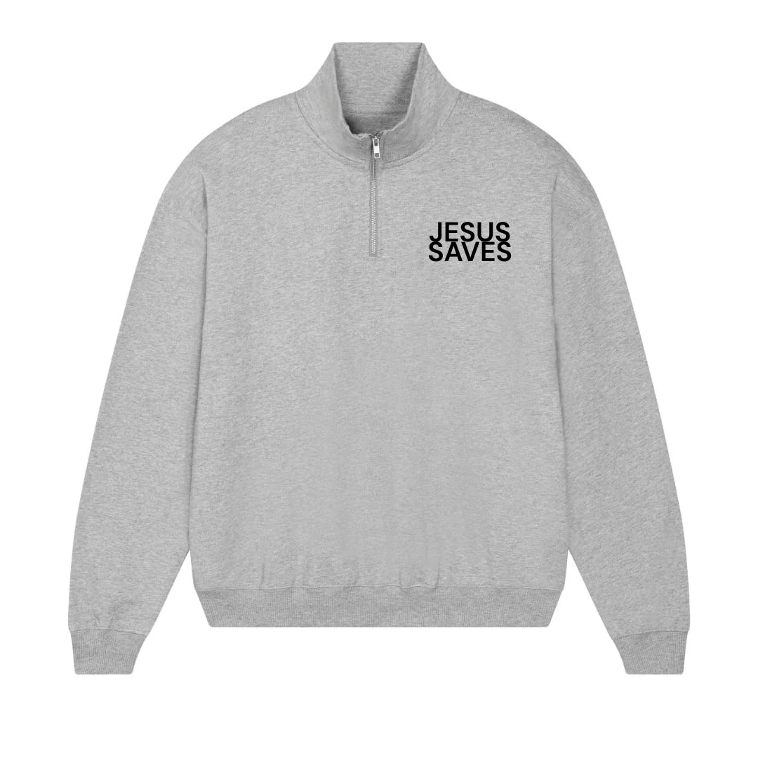 Jesus Saves Half Zip Sweater - Image 4