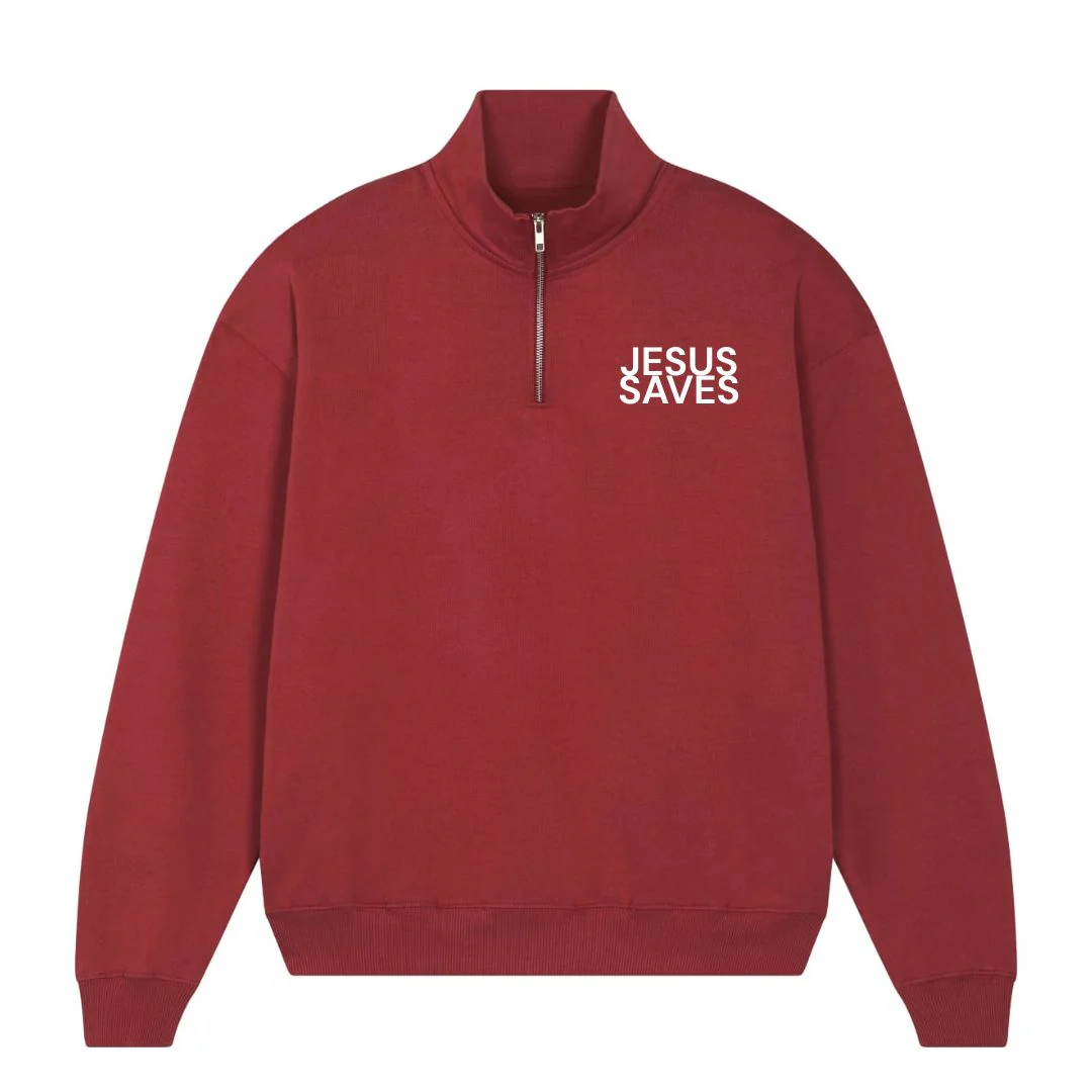 Jesus Saves Half Zip Sweater - Image 5