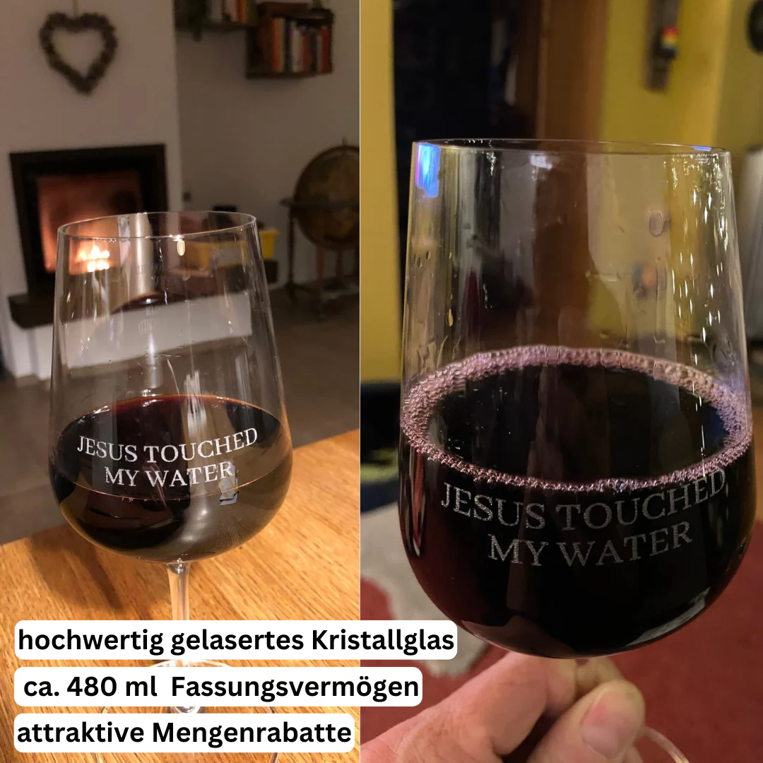 Jesus touched my Water bauchiges Weinglas - Image 3