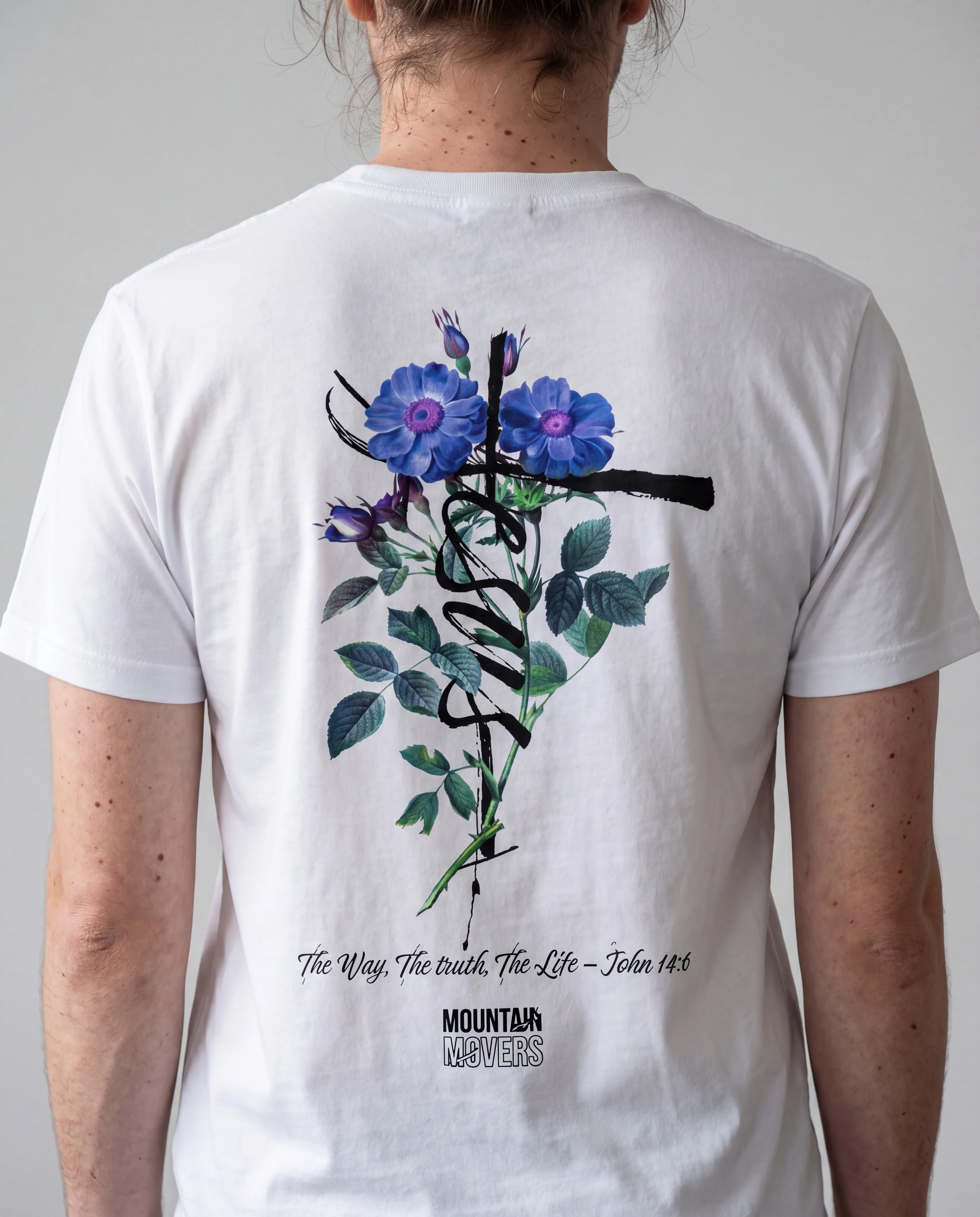 Jesus Cross Flower Unisex Shirt BackPrint