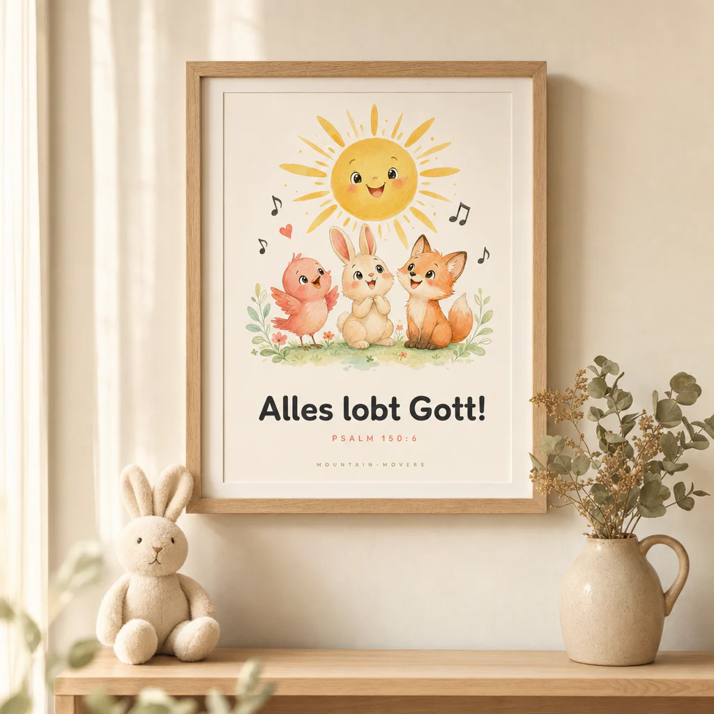 Alles lobt Gott, Sonne Tiere Kinderposter A4 - Image 2