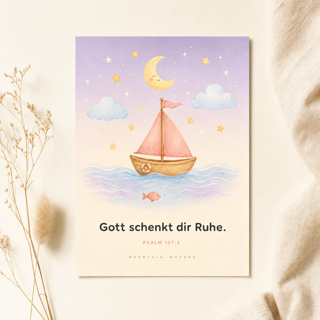 Gott schenkt dir Ruhe, Schiff Kinderposter A4