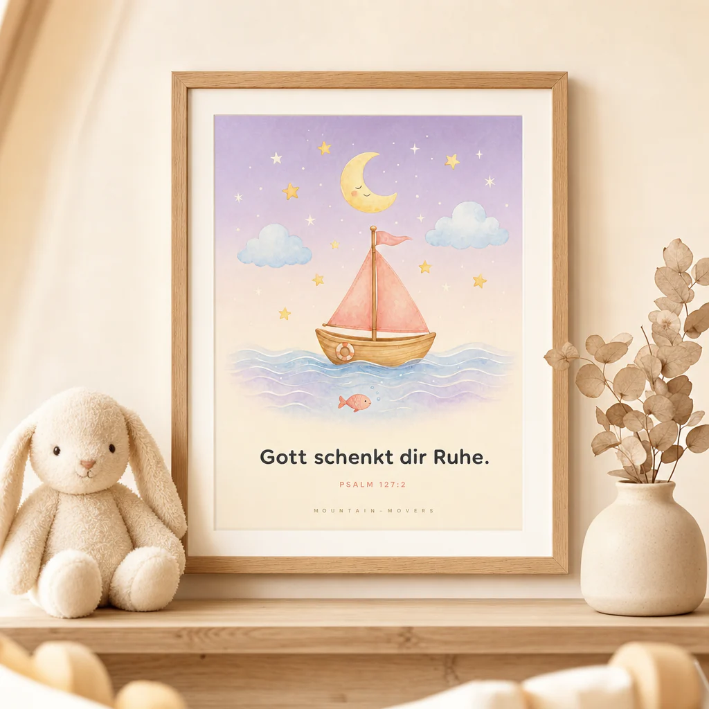 Gott schenkt dir Ruhe, Schiff Kinderposter A4 - Image 2