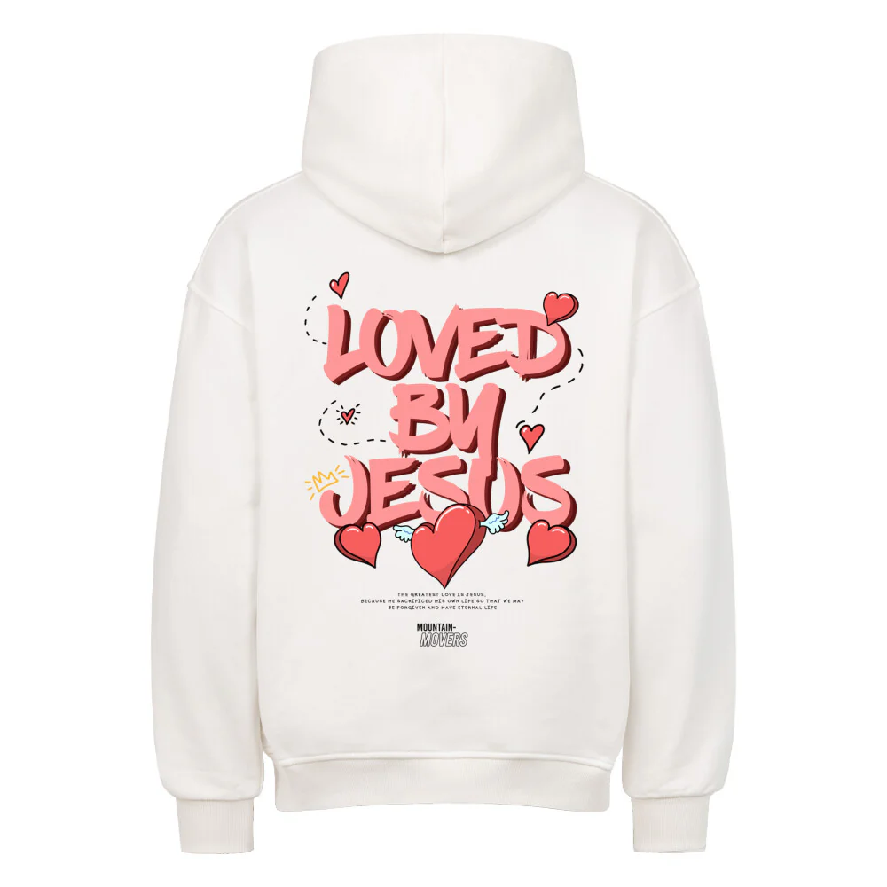 Loved By Jesus Oversized Hoodie Backprint - Image 3