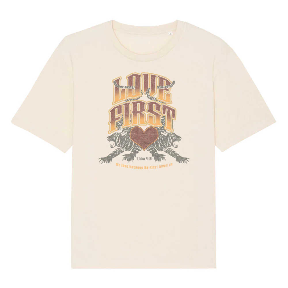 Love first retro Oversized T-Shirt BackPrint - Image 5