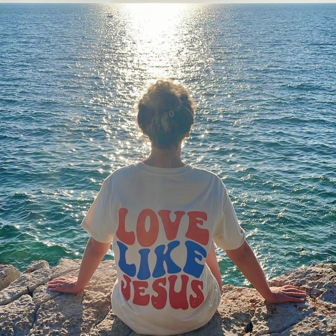 Love Like Jesus Oversized Shirt BackPrint - Image 9