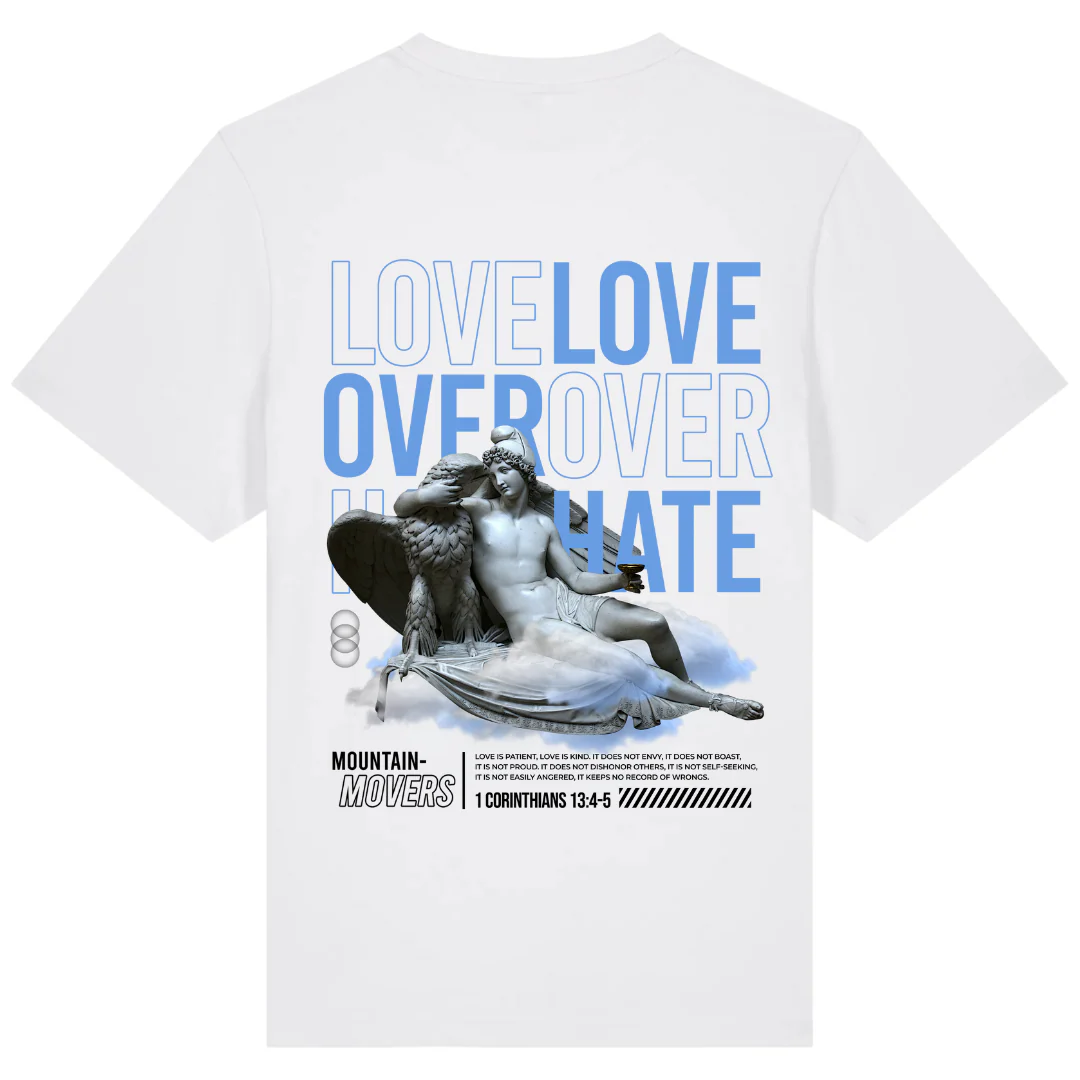 Love over Hate Oversized Shirt Front- & Backprint - Image 4