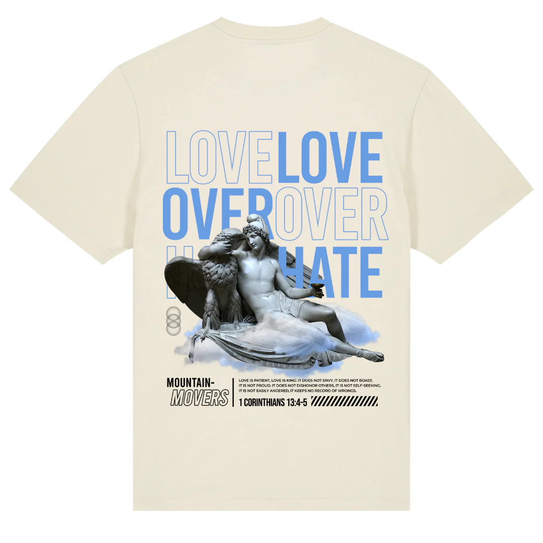 Love over Hate Oversized Shirt Front- & Backprint - Image 6