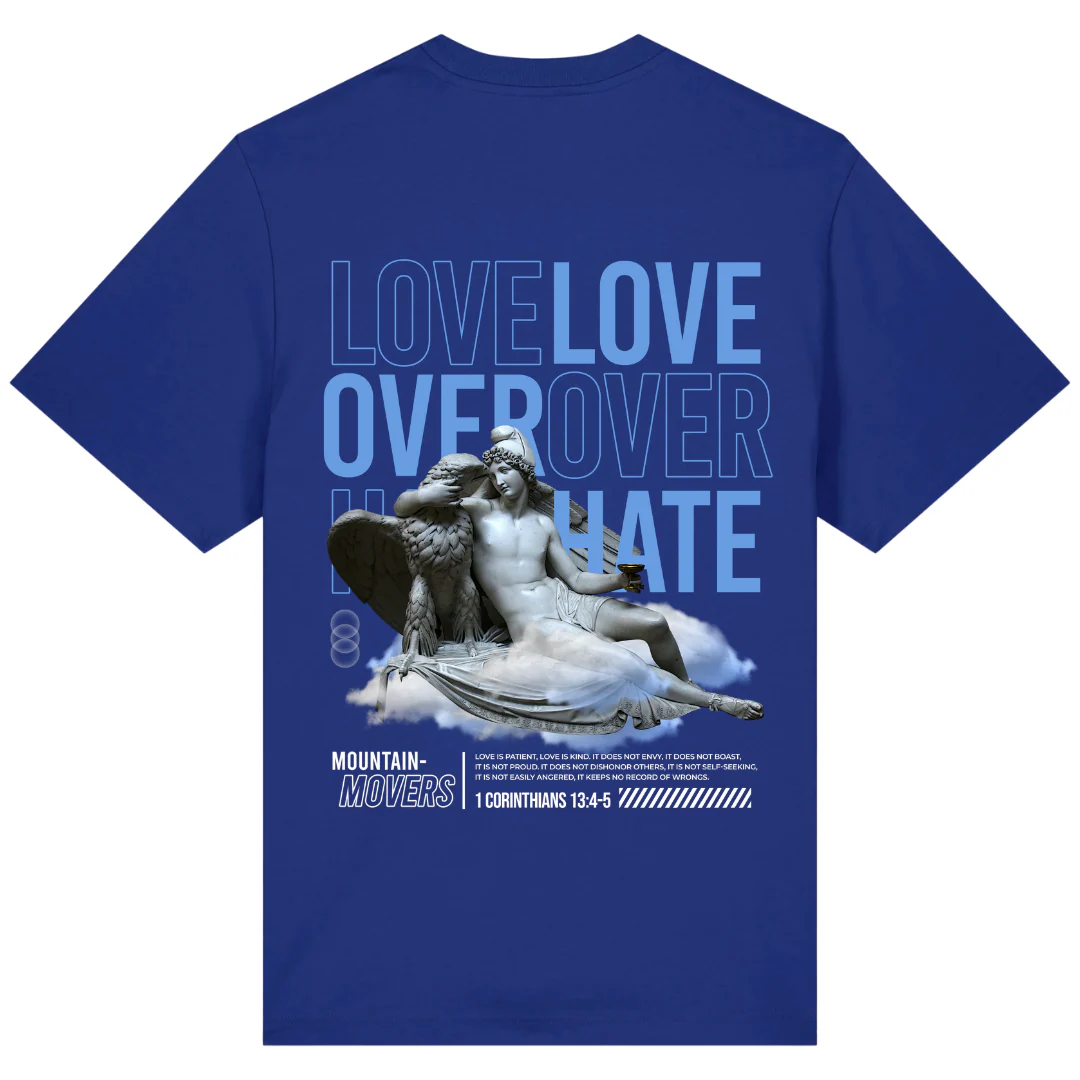 Love over Hate Oversized Shirt Front- & Backprint - Image 8