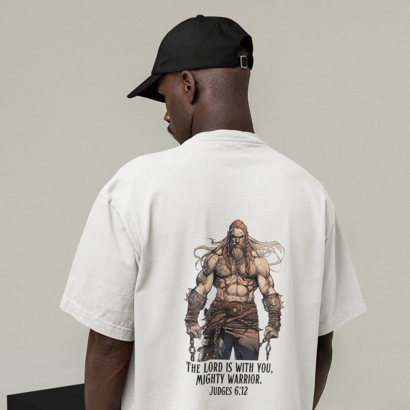 Mighty Warrior Gym Oversized Shirt BackPrint - Image 2