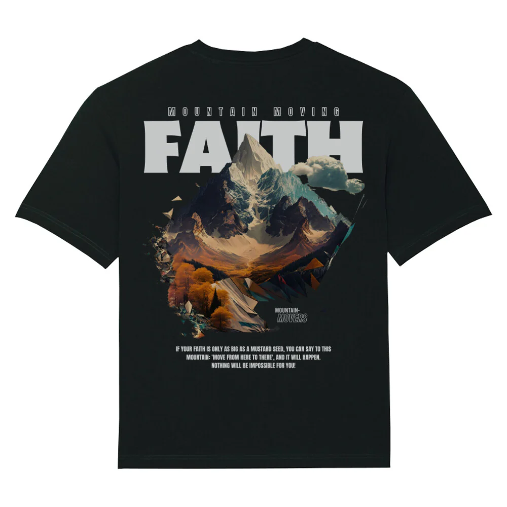 Mountainmoving Faith Oversized Shirt BackPrint - Image 2