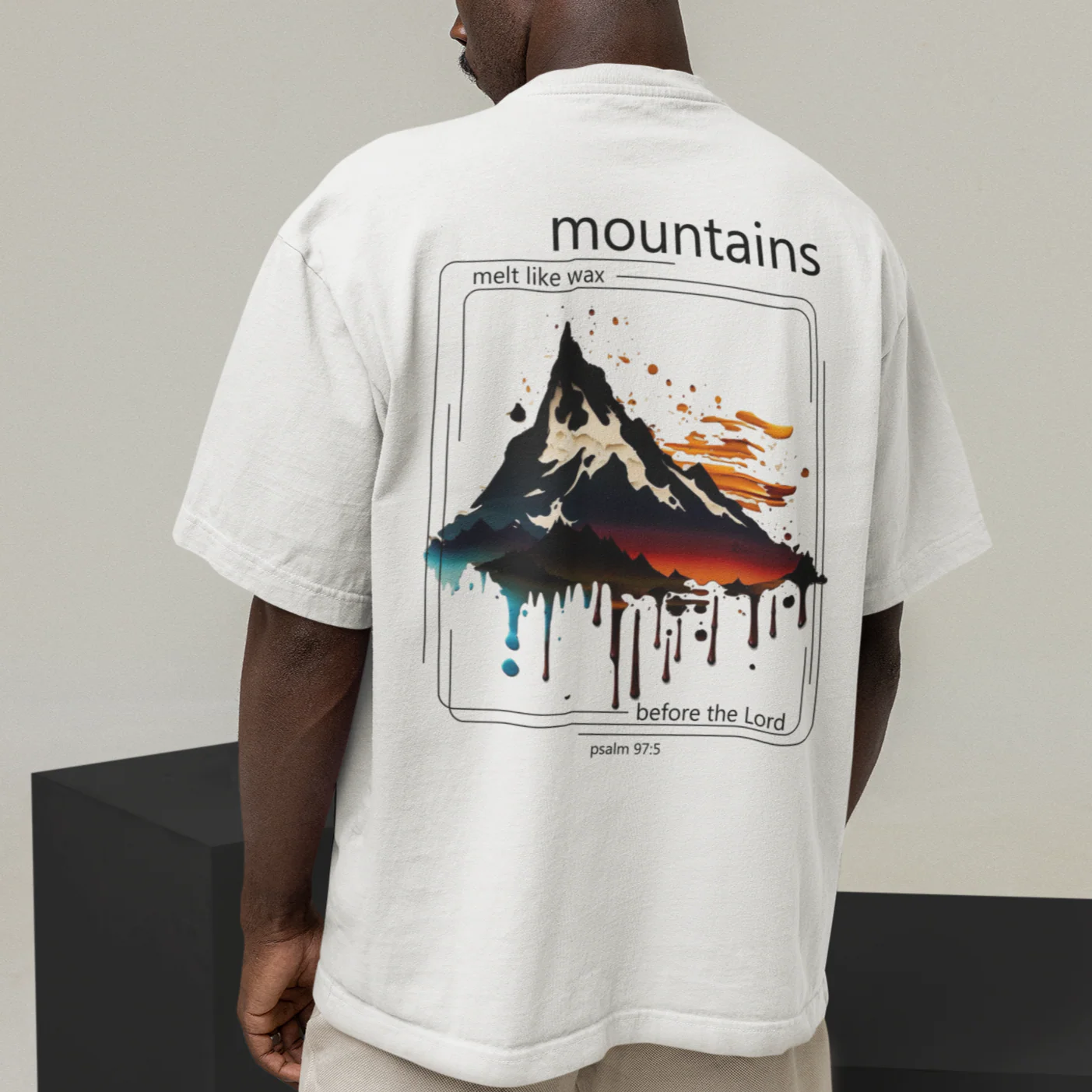 Mountains melt Oversized T-Shirt BackPrint - Image 2