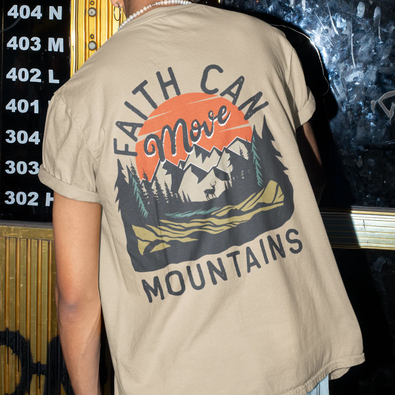 Mountains Retro Oversized Shirt BackPrint - Image 2