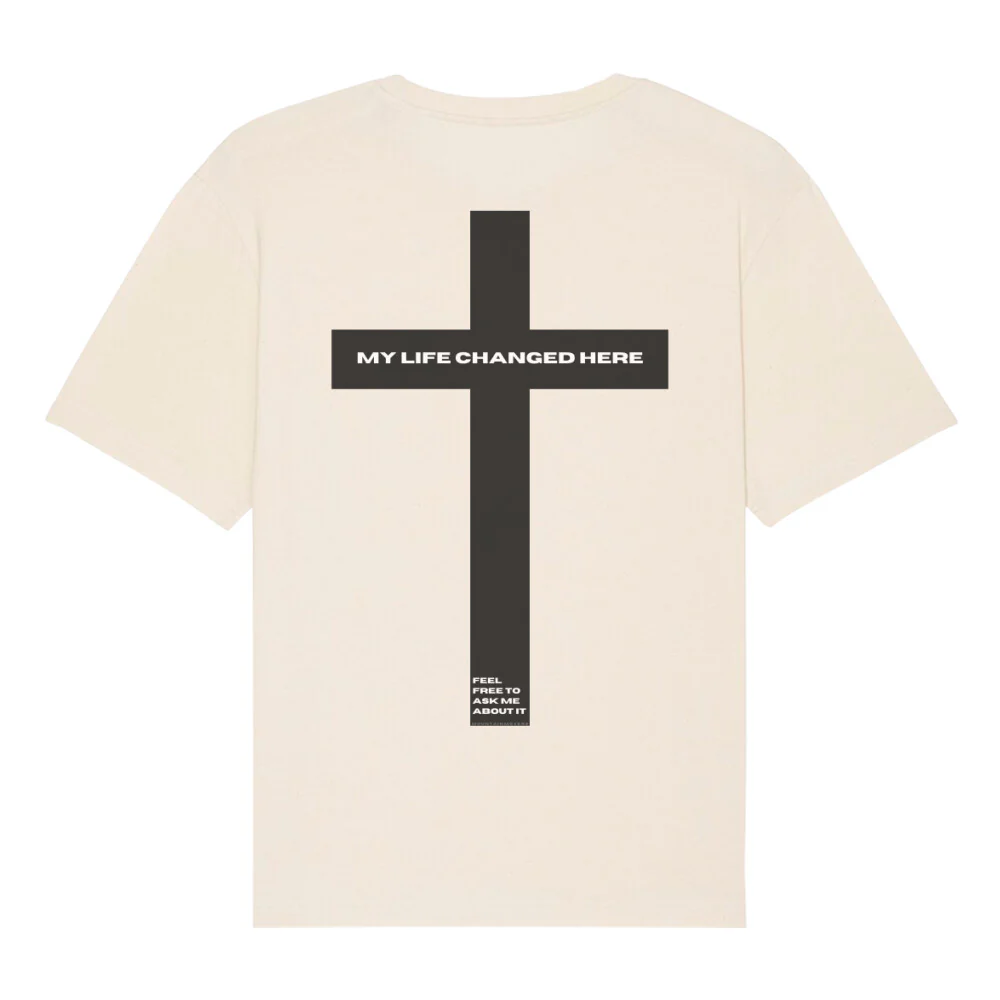 My life changed here Oversized T-Shirt Back - Image 2