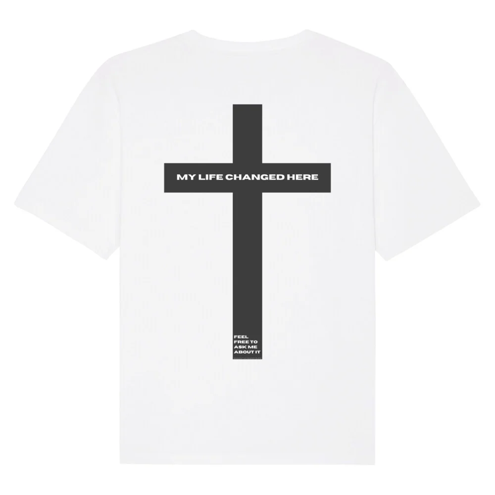 My life changed here Oversized T-Shirt Back - Image 3