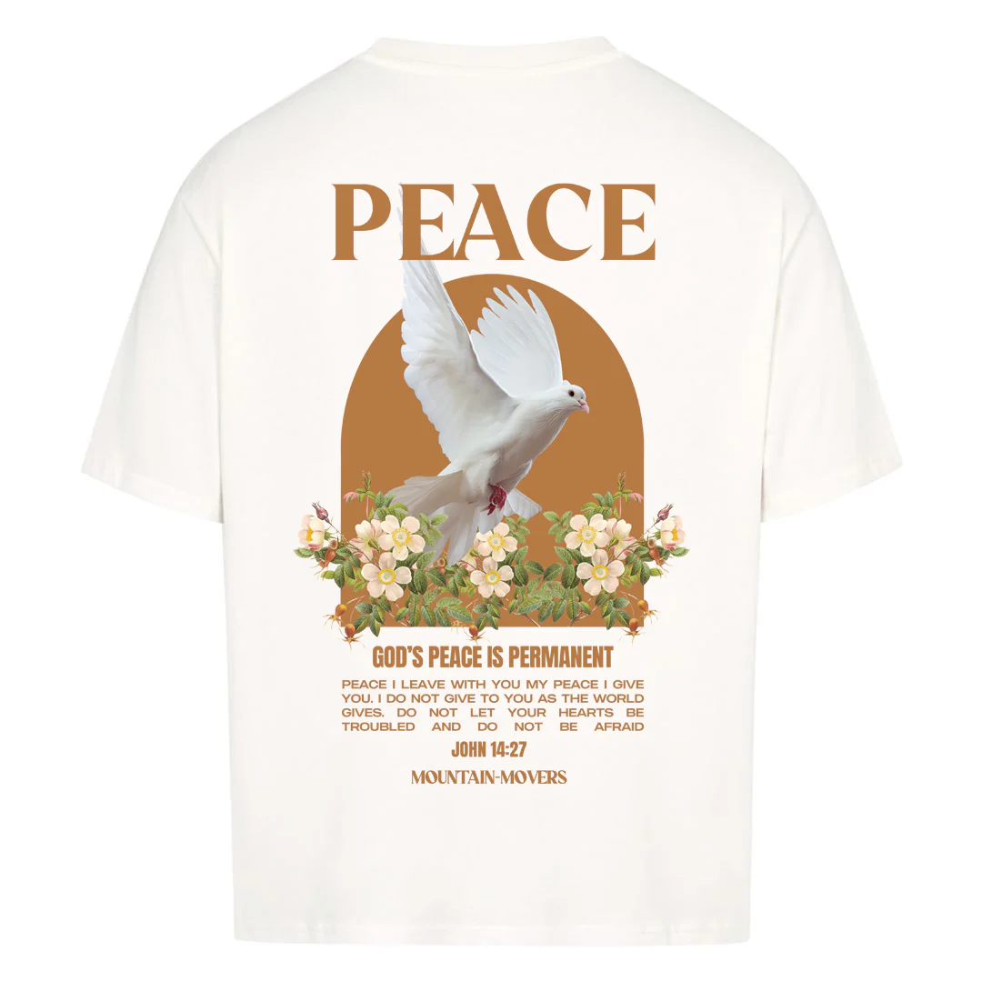 Peace Dove Flower Oversized Shirt BackPrint - Image 2